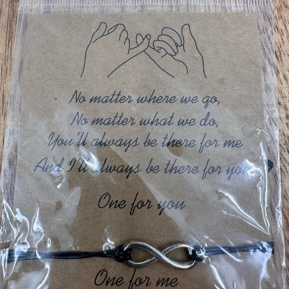 Friendship/Couple Bundle Infinity & Hearts Bracelet Sets 2-Piece Per Set W/Cards - Picture 3 of 6